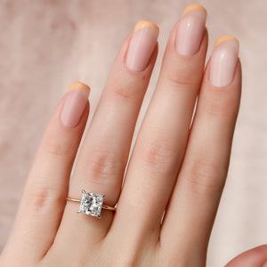 The Kamellie Set  With A 2.5 Carat Princess 14K Rose Gold Moissanite