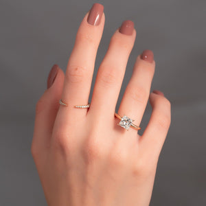 The Kamellie Set With A 1 Carat Princess 14K Rose Gold Lab Diamond