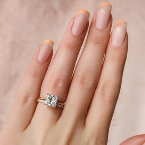 The Kamellie Set With A 1 Carat Princess 14K Rose Gold Lab Diamond