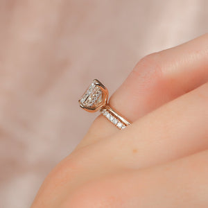 The Kamellie Set With A 2 Carat Princess 14K Rose Gold Lab Diamond
