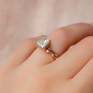 The Kamellie Set  With A 2.5 Carat Princess 14K Rose Gold Moissanite