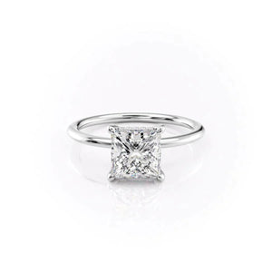 The Kamellie Set With A 3 Carat Princess 18K White Gold Lab Diamond