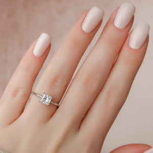 The Kamellie Set  With A 2.5 Carat Princess 14K White Gold Moissanite