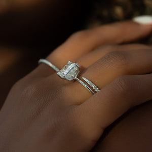 The Kamellie Set With A 3 Carat Princess 18K White Gold Lab Diamond