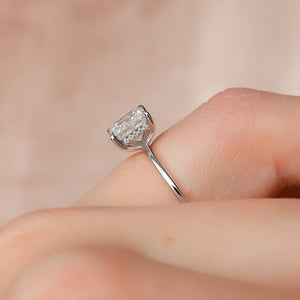 The Kamellie Set  With A 2.5 Carat Princess 14K White Gold Moissanite