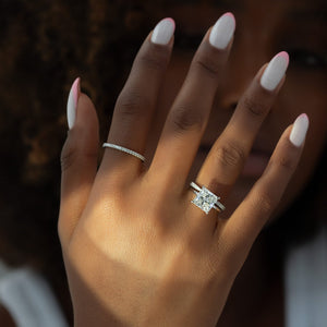 The Kamellie Set With A 2.5 Carat Princess 14K White Gold Lab Diamond