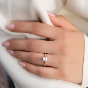 The Kamellie Set  With A 2.5 Carat Princess 18K Yellow Gold Moissanite