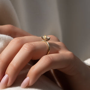 The Kamellie Set With A 1 Carat Princess 14K Yellow Gold Lab Diamond