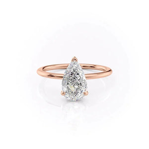 The Kamellie Set With A 1 Carat Pear 14K Rose Gold Lab Diamond
