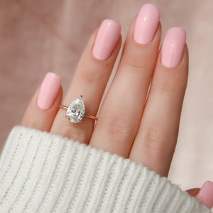 The Kamellie Set With A 1 Carat Pear 14K Rose Gold Lab Diamond