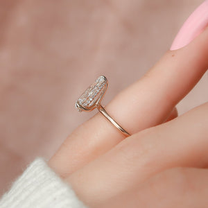The Kamellie Set With A 1 Carat Pear 14K Rose Gold Lab Diamond