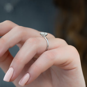 The Kamellie Set  With A 2.5 Carat Pear 18K White Gold Moissanite