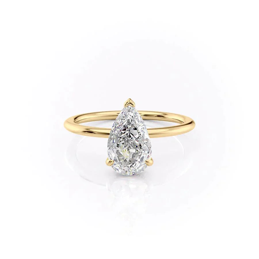 The Kamellie Set With A 1 Carat Pear Lab Diamond
