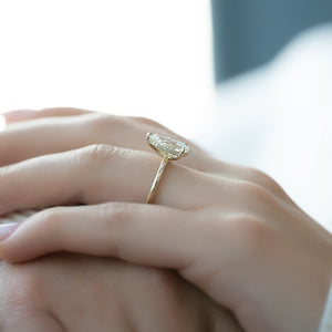 The Kamellie Set  With A 2.5 Carat Pear 14K Yellow Gold Moissanite