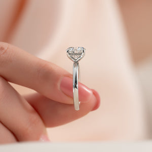 The Kamellie Set  With A 1.5 Carat Round 14K White Gold Moissanite