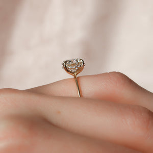 The Kamellie Set  With A 1.5 Carat Round 18K Yellow Gold Moissanite