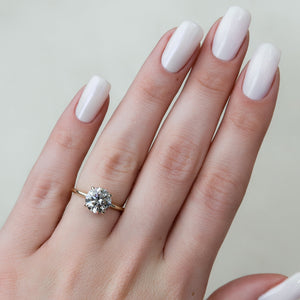 The Kamellie Set  With A 1.5 Carat Round 18K Yellow Gold Moissanite