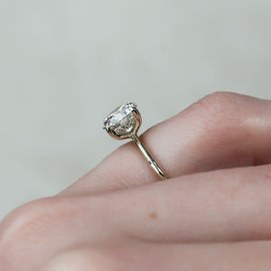 The Kamellie Set  With A 1.5 Carat Round 18K Yellow Gold Moissanite