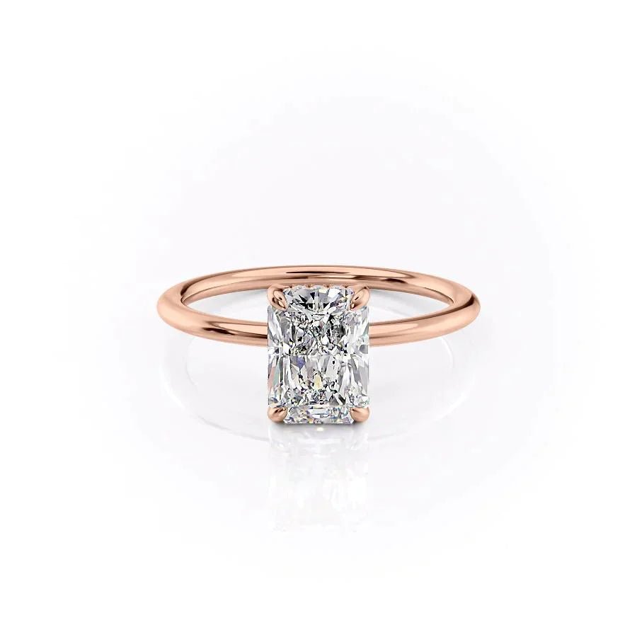 The Kamellie Set With A 2 Carat Radiant 14K Rose Gold Lab Diamond