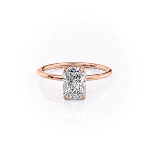 The Kamellie Set With A 1 Carat Radiant 14K Rose Gold Lab Diamond