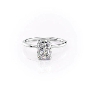 The Kamellie Set With A 3 Carat Radiant 14K White Gold Lab Diamond
