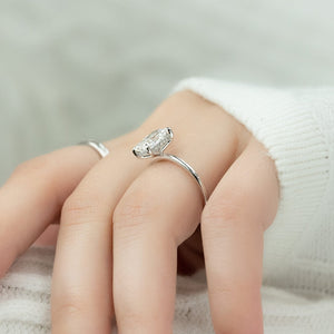 The Kamellie Set With A 2.5 Carat Radiant 14K White Gold Lab Diamond