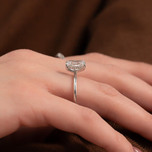The Kamellie Set With A 3 Carat Radiant 18K White Gold Lab Diamond