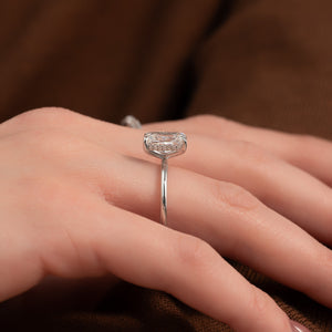 The Kamellie Set  With A 1.5 Carat Radiant 18K White Gold Moissanite