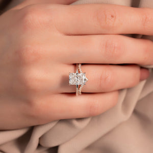 The Kamellie Set With A 2 Carat Radiant 18K White Gold Lab Diamond