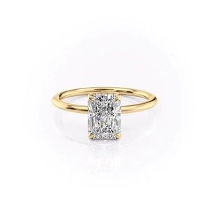 The Kamellie Set With A 2 Carat Radiant 14K Yellow Gold Lab Diamond