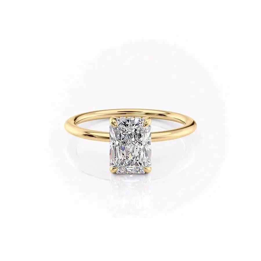 The Kamellie Set With A 1 Carat Radiant 14K Yellow Gold Lab Diamond