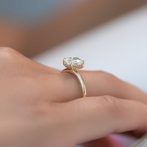 The Kamellie Set With A 2.5 Carat Radiant 14K Yellow Gold Lab Diamond