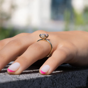 The Kamellie Set With A 1 Carat Radiant 14K Yellow Gold Lab Diamond