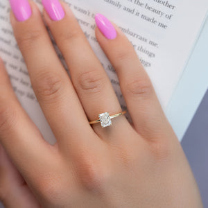 The Kamellie Set  With A 2.5 Carat Radiant 18K Yellow Gold Moissanite
