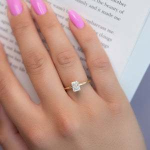 The Kamellie Set With A 1 Carat Radiant 14K Yellow Gold Lab Diamond