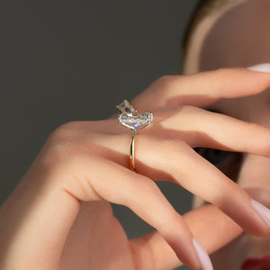 The Kamellie Set With A 1 Carat Radiant 14K Yellow Gold Lab Diamond