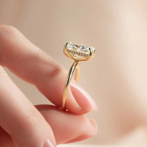 The Kamellie Set With A 3 Carat Radiant 14K Yellow Gold Lab Diamond