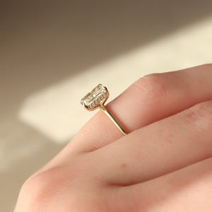 The Kamellie Set With A 1 Carat Radiant 14K Yellow Gold Lab Diamond