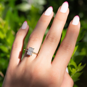 The Kamellie Set With A 1 Carat Radiant 14K Yellow Gold Lab Diamond