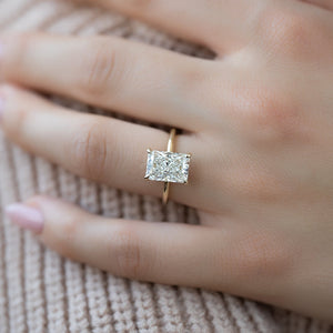 The Kamellie Set With A 2.5 Carat Radiant 14K Yellow Gold Lab Diamond