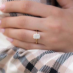 The Kamellie Set With A 1 Carat Radiant 14K Yellow Gold Lab Diamond