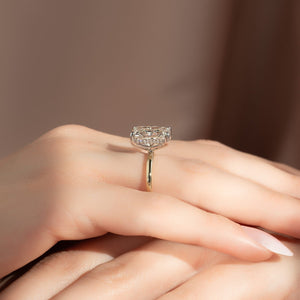 The Kamellie Set With A 1 Carat Radiant 14K Yellow Gold Lab Diamond
