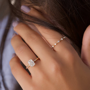 The Kamellie Set With A 2 Carat Radiant 14K Yellow Gold Lab Diamond