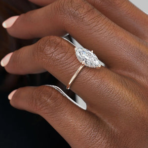 The Kamellie Set With A 1 Carat Marquise 14K Rose Gold Lab Diamond