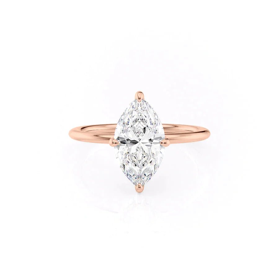 The Kamellie Set With A 1 Carat Marquise 14K Rose Gold Lab Diamond