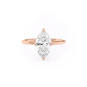 The Kamellie Set With A 1 Carat Marquise 14K Rose Gold Lab Diamond