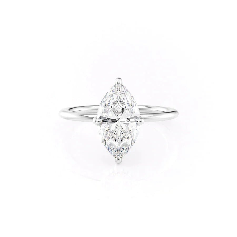 The Kamellie Set With A 3 Carat Marquise 18K White Gold Lab Diamond