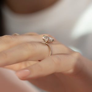 The Kamellie Set With A 1.5 Carat Cushion 14K Rose Gold Lab Diamond