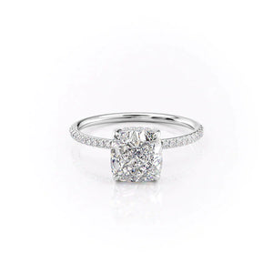 The Kamellie Set  With A 2 Carat Cushion 14K White Gold Moissanite