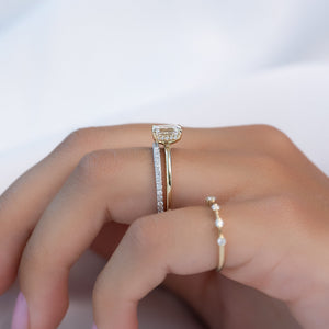 The Pave Kamellie Set With A 3 Carat Emerald 18K Yellow Gold Lab Diamond